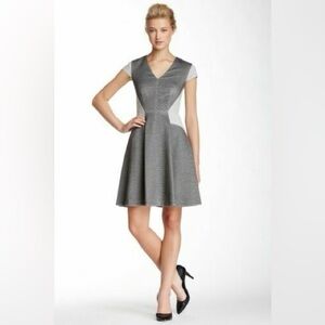 Rebecca Taylor Two Tone Fit and Flare Dress